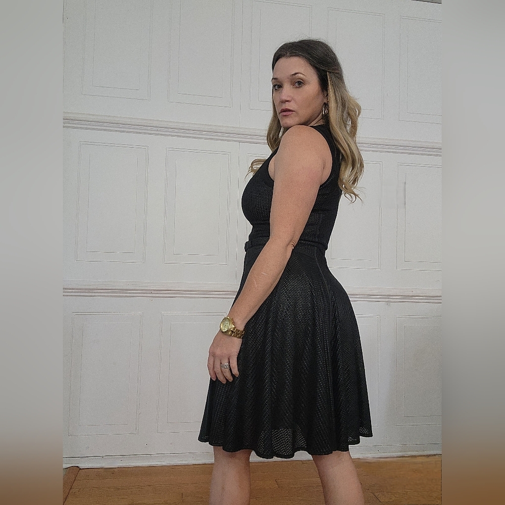 Karen Millen Black Midi Dress with Belt